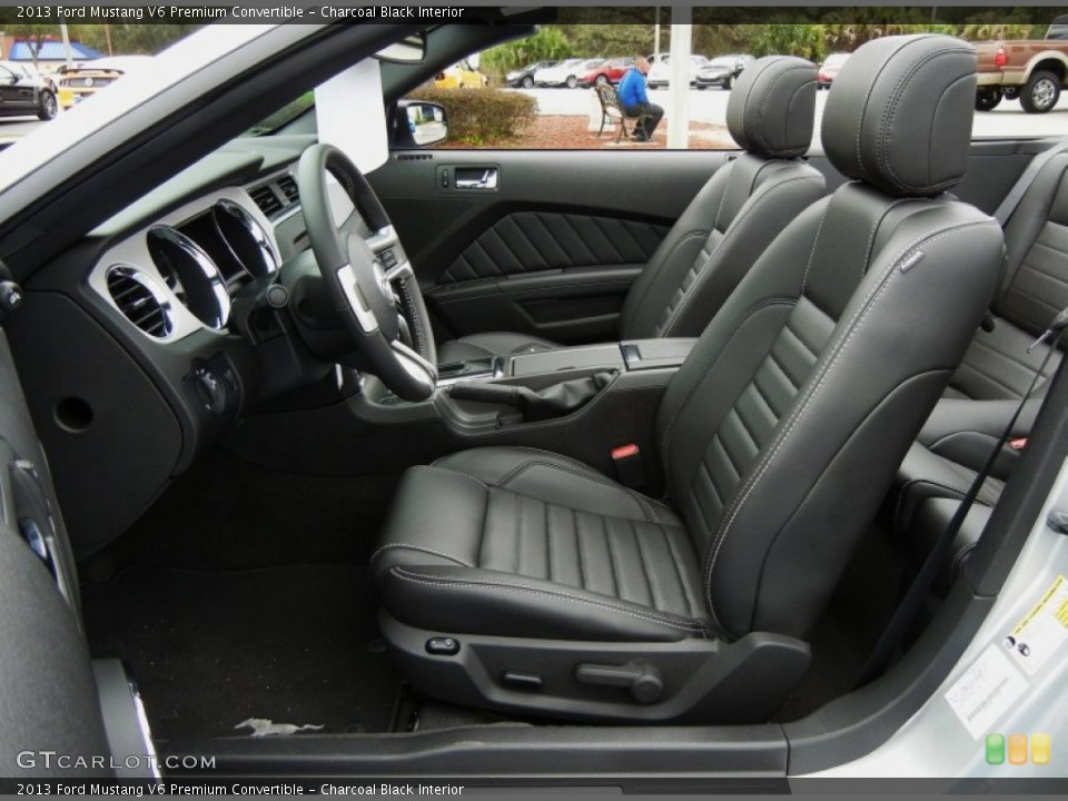 Charcoal Black Interior Front Seat for the 2013 Ford Mustang V6 Premium Convertible #75707875