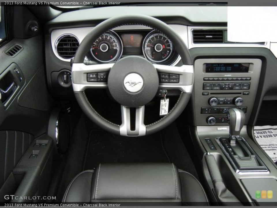Charcoal Black Interior Dashboard for the 2013 Ford Mustang V6 Premium Convertible #75707904