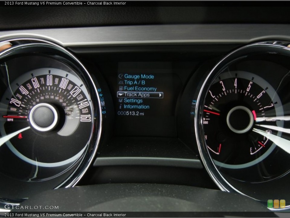 Charcoal Black Interior Gauges for the 2013 Ford Mustang V6 Premium Convertible #75707919