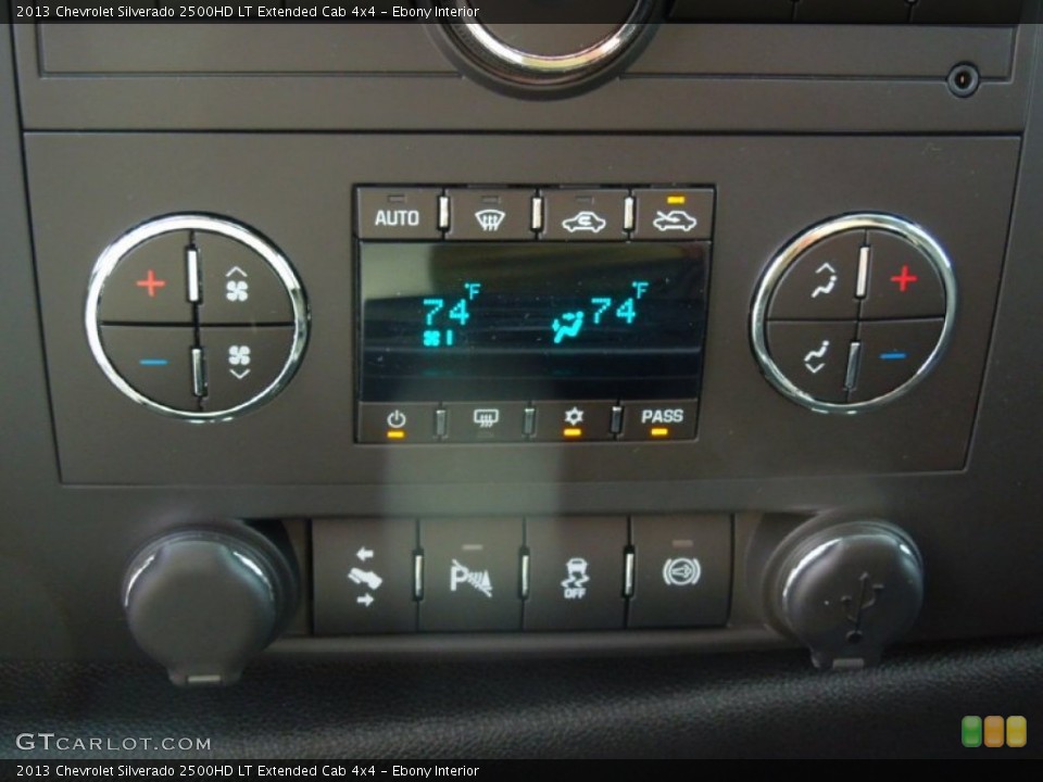 Ebony Interior Controls for the 2013 Chevrolet Silverado 2500HD LT Extended Cab 4x4 #75711377