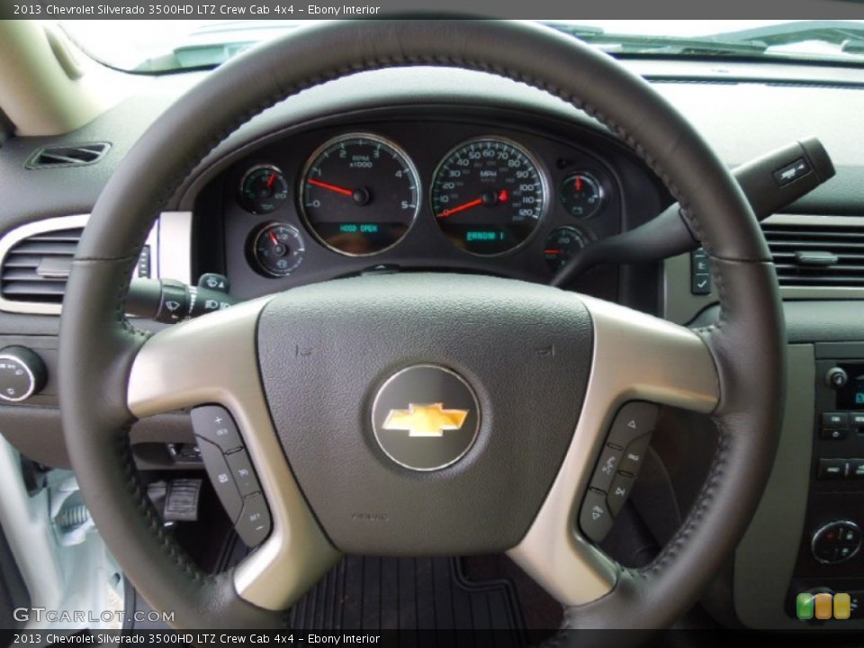 Ebony Interior Steering Wheel for the 2013 Chevrolet Silverado 3500HD LTZ Crew Cab 4x4 #75712251