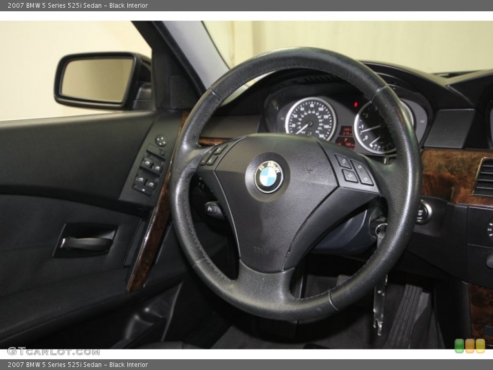 Black Interior Steering Wheel for the 2007 BMW 5 Series 525i Sedan #75714900
