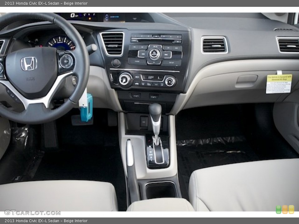 Beige Interior Dashboard for the 2013 Honda Civic EX-L Sedan #75719598