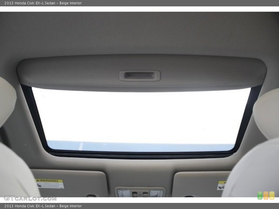 Beige Interior Sunroof for the 2013 Honda Civic EX-L Sedan #75719613