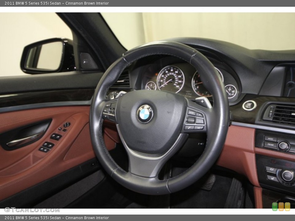 Cinnamon Brown Interior Steering Wheel for the 2011 BMW 5 Series 535i Sedan #75723363