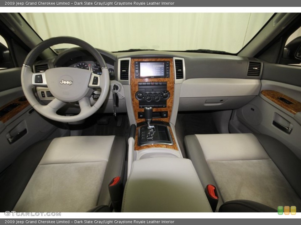 Dark Slate Gray/Light Graystone Royale Leather Interior Dashboard for the 2009 Jeep Grand Cherokee Limited #75724587