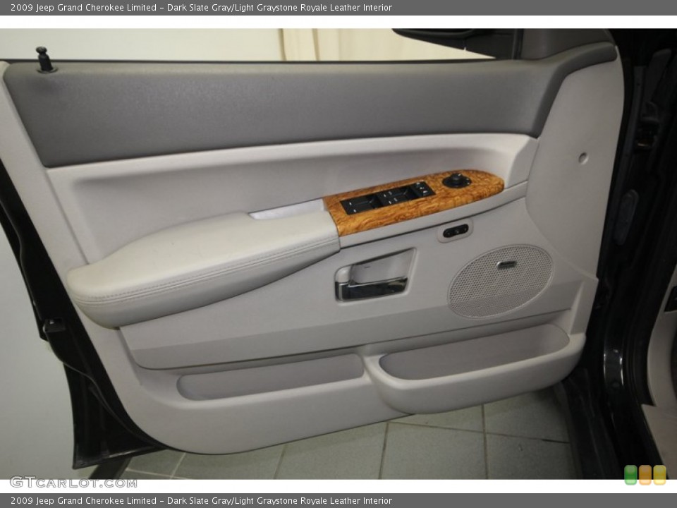 Dark Slate Gray/Light Graystone Royale Leather Interior Door Panel for the 2009 Jeep Grand Cherokee Limited #75724632
