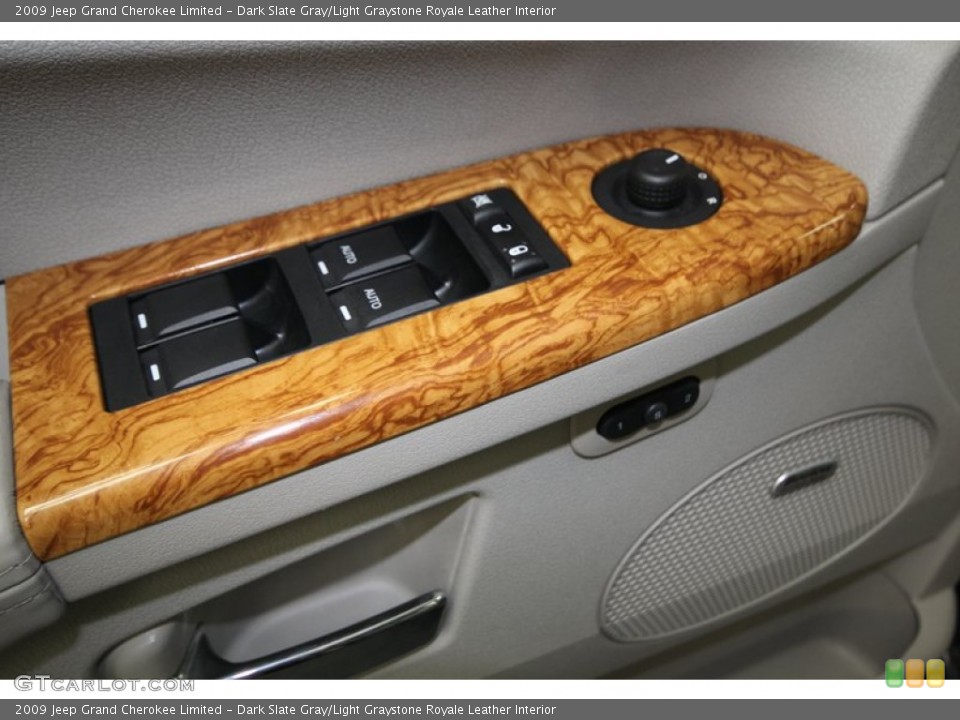 Dark Slate Gray/Light Graystone Royale Leather Interior Controls for the 2009 Jeep Grand Cherokee Limited #75724635