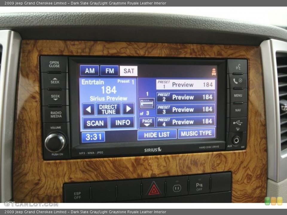 Dark Slate Gray/Light Graystone Royale Leather Interior Audio System for the 2009 Jeep Grand Cherokee Limited #75724656
