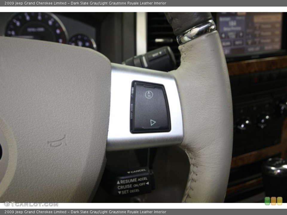 Dark Slate Gray/Light Graystone Royale Leather Interior Controls for the 2009 Jeep Grand Cherokee Limited #75724668