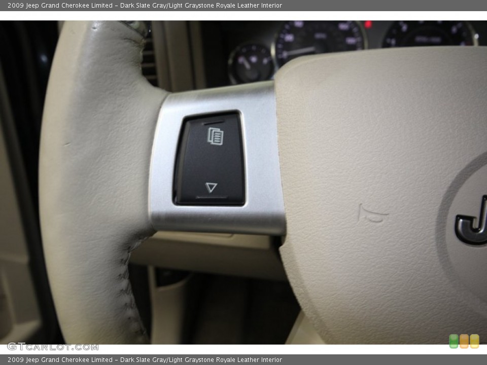 Dark Slate Gray/Light Graystone Royale Leather Interior Controls for the 2009 Jeep Grand Cherokee Limited #75724671