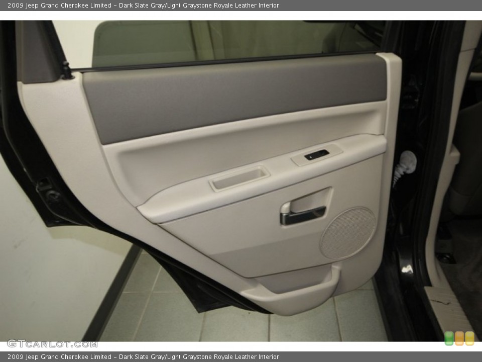 Dark Slate Gray/Light Graystone Royale Leather Interior Door Panel for the 2009 Jeep Grand Cherokee Limited #75724680