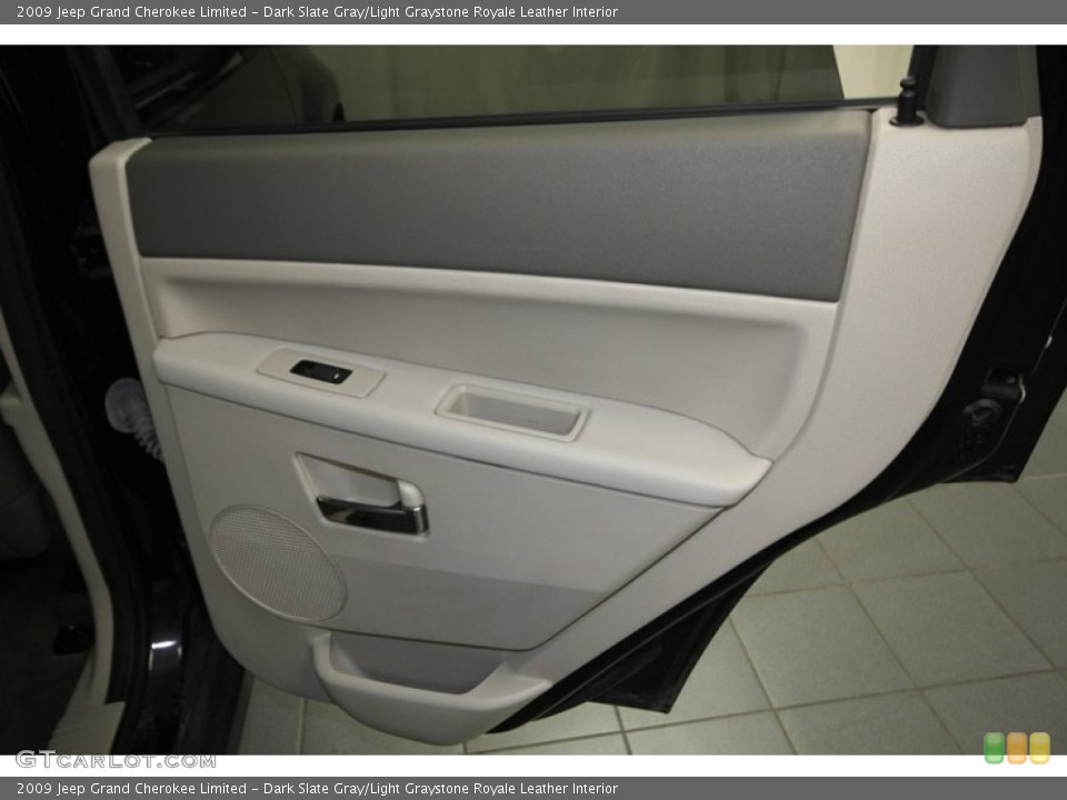 Dark Slate Gray/Light Graystone Royale Leather Interior Door Panel for the 2009 Jeep Grand Cherokee Limited #75724698