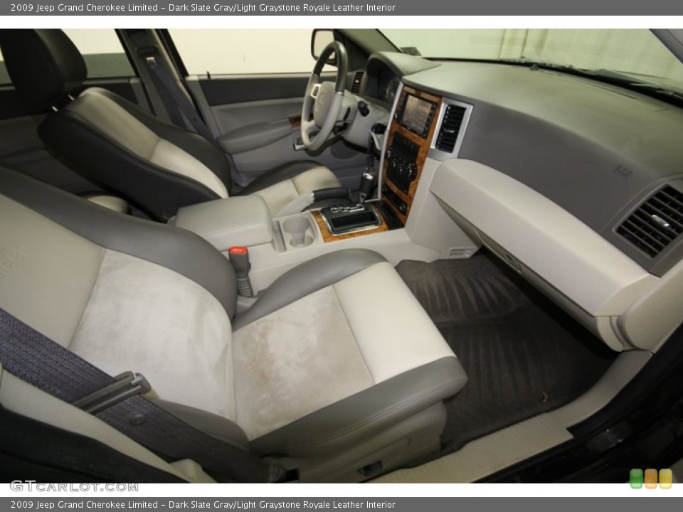 Dark Slate Gray/Light Graystone Royale Leather Interior Front Seat for the 2009 Jeep Grand Cherokee Limited #75724704