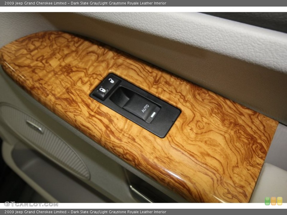Dark Slate Gray/Light Graystone Royale Leather Interior Controls for the 2009 Jeep Grand Cherokee Limited #75724713