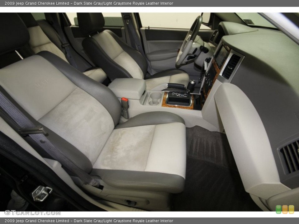 Dark Slate Gray/Light Graystone Royale Leather Interior Front Seat for the 2009 Jeep Grand Cherokee Limited #75724716