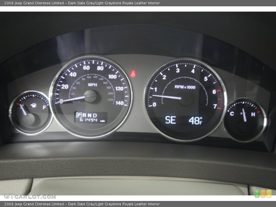 Dark Slate Gray/Light Graystone Royale Leather Interior Gauges for the 2009 Jeep Grand Cherokee Limited #75724728