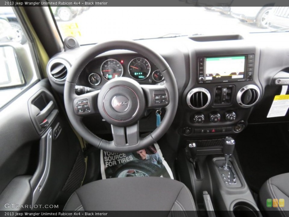 Black Interior Dashboard for the 2013 Jeep Wrangler Unlimited Rubicon 4x4 #75728258