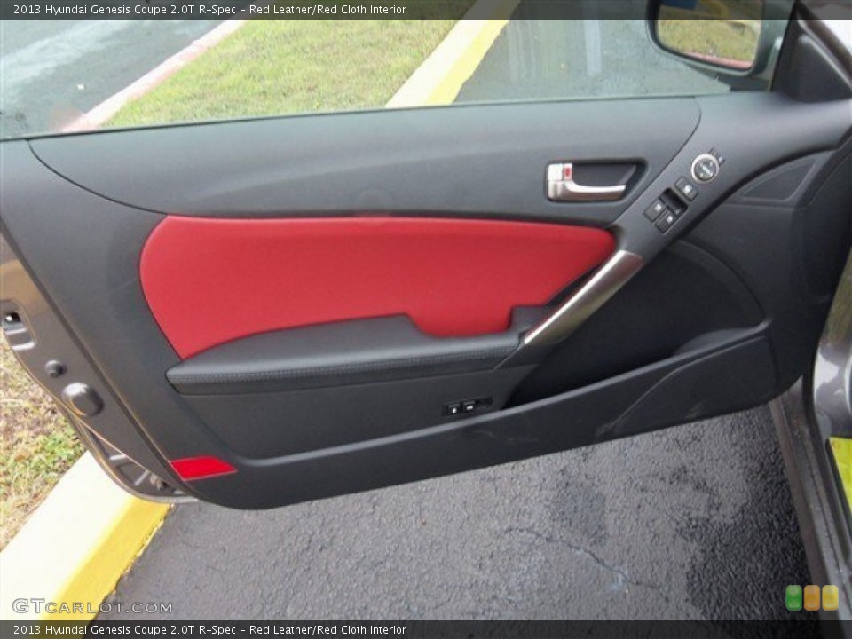 Red Leather/Red Cloth Interior Door Panel for the 2013 Hyundai Genesis Coupe 2.0T R-Spec #75734585