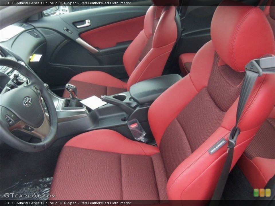 Red Leather/Red Cloth Interior Front Seat for the 2013 Hyundai Genesis Coupe 2.0T R-Spec #75734618