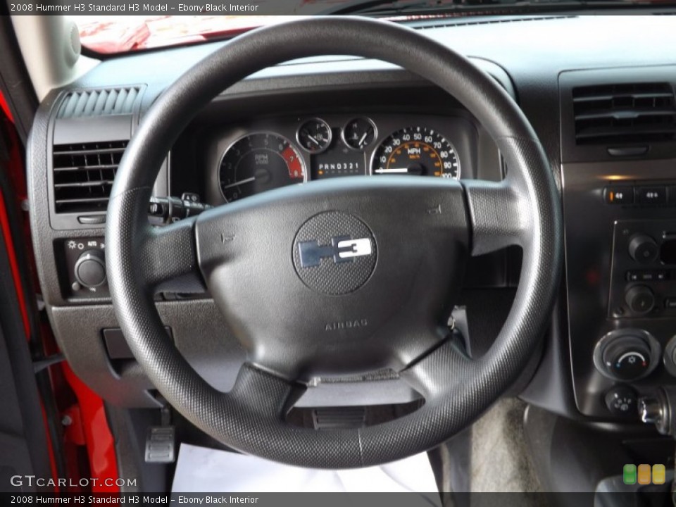 Ebony Black Interior Steering Wheel for the 2008 Hummer H3  #75735371