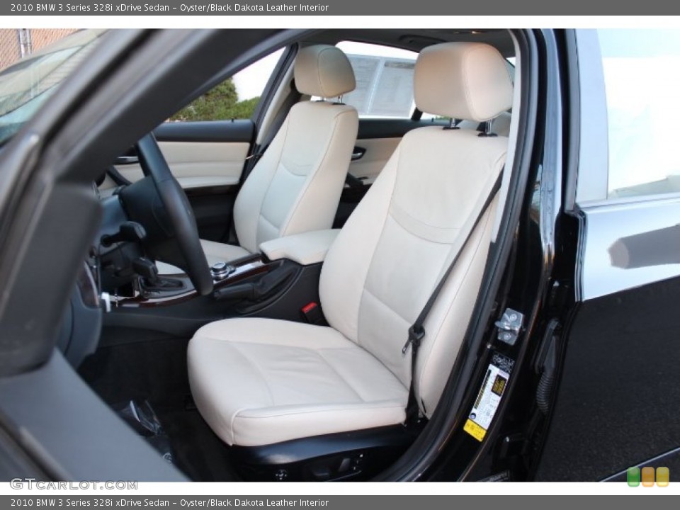 Oyster/Black Dakota Leather Interior Front Seat for the 2010 BMW 3 Series 328i xDrive Sedan #75739809