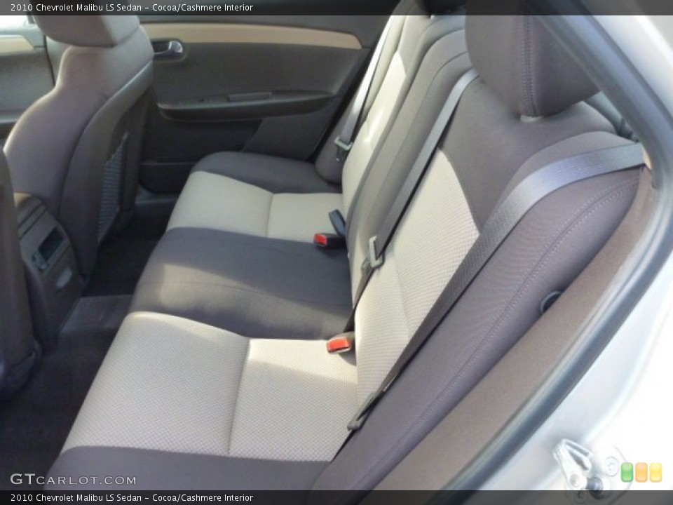 Cocoa/Cashmere Interior Rear Seat for the 2010 Chevrolet Malibu LS Sedan #75746030