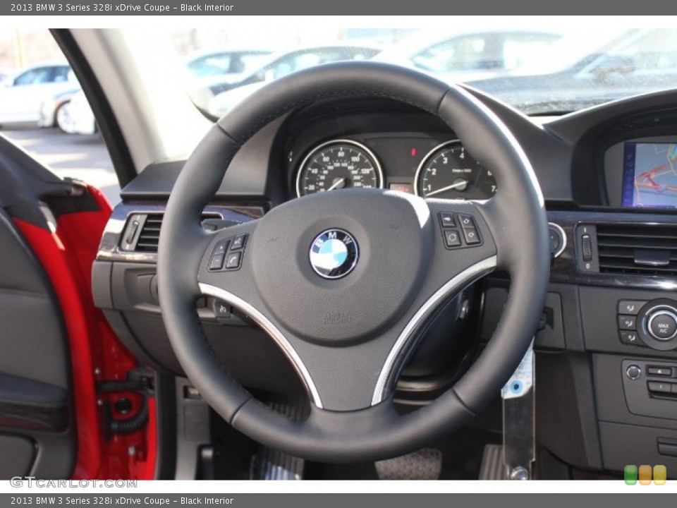 Black Interior Steering Wheel for the 2013 BMW 3 Series 328i xDrive Coupe #75748466