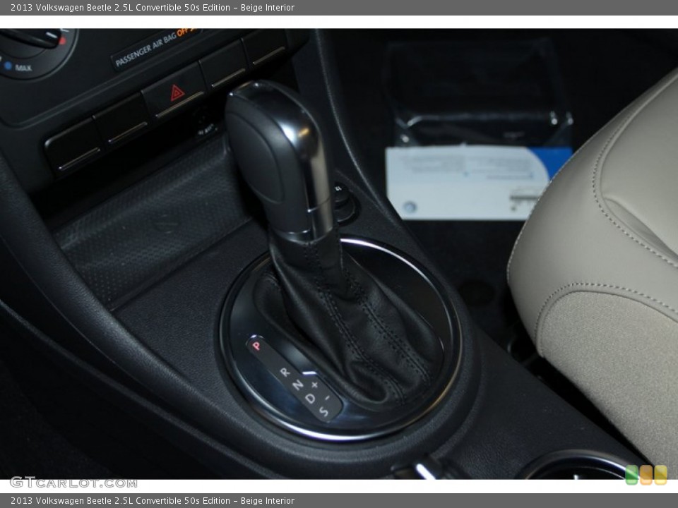 Beige Interior Transmission for the 2013 Volkswagen Beetle 2.5L Convertible 50s Edition #75751028