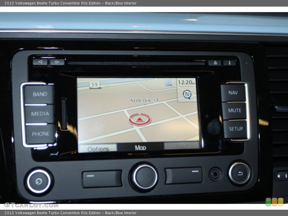 Black/Blue Interior Navigation for the 2013 Volkswagen Beetle Turbo Convertible 60s Edition #75751666