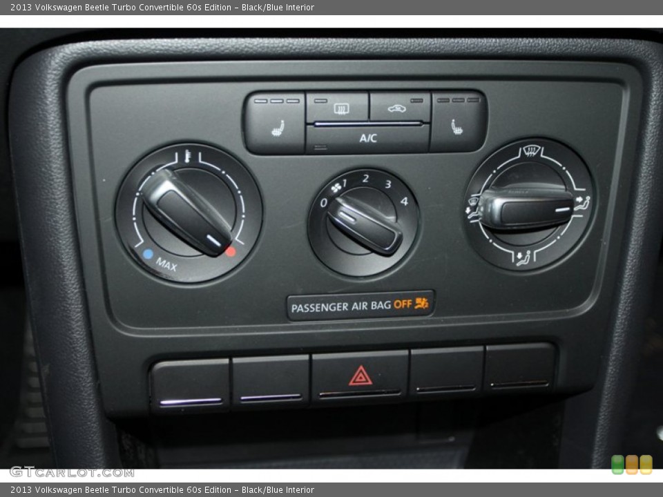 Black/Blue Interior Controls for the 2013 Volkswagen Beetle Turbo Convertible 60s Edition #75751687