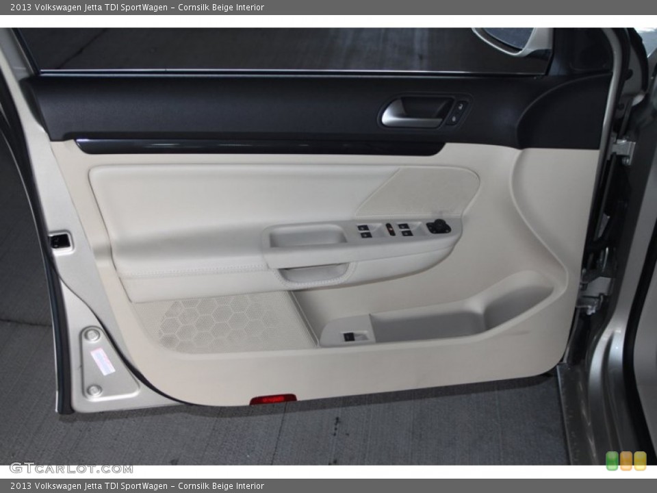 Cornsilk Beige Interior Door Panel for the 2013 Volkswagen Jetta TDI SportWagen #75752136