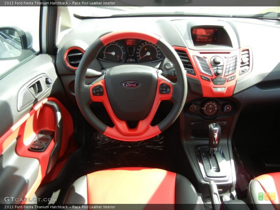 Race Red Leather Interior Dashboard For The 2013 Ford Fiesta
