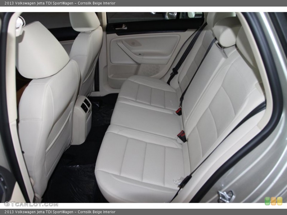 Cornsilk Beige Interior Rear Seat for the 2013 Volkswagen Jetta TDI SportWagen #75752222