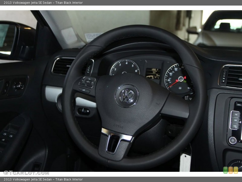 Titan Black Interior Steering Wheel for the 2013 Volkswagen Jetta SE Sedan #75754160