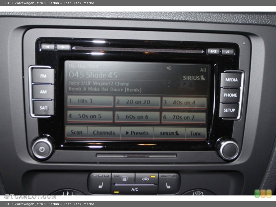 Titan Black Interior Controls for the 2013 Volkswagen Jetta SE Sedan #75754178