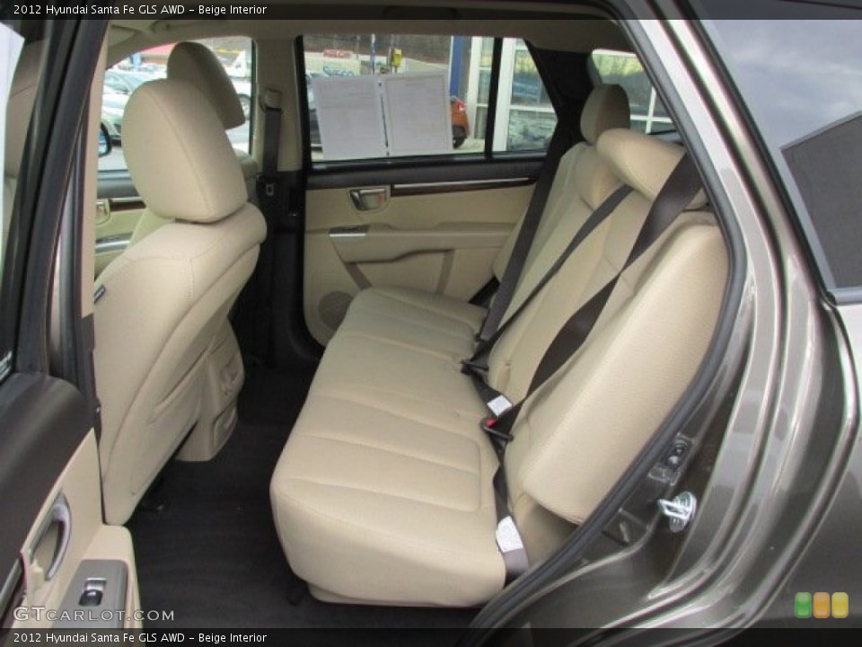 Beige Interior Rear Seat for the 2012 Hyundai Santa Fe GLS AWD #75754749
