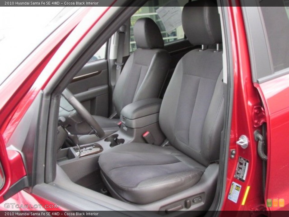 Cocoa Black 2010 Hyundai Santa Fe Interiors