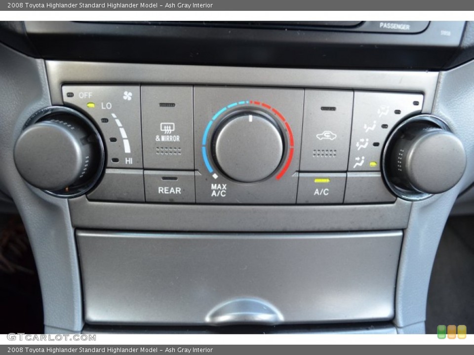 Ash Gray Interior Controls for the 2008 Toyota Highlander  #75755645