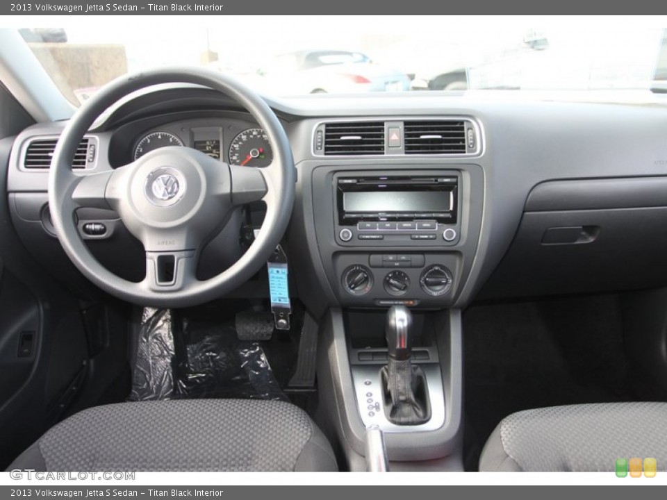 Titan Black Interior Dashboard for the 2013 Volkswagen Jetta S Sedan #75755688