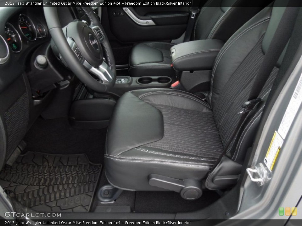 Freedom Edition Black/Silver Interior Front Seat for the 2013 Jeep Wrangler Unlimited Oscar Mike Freedom Edition 4x4 #75759263