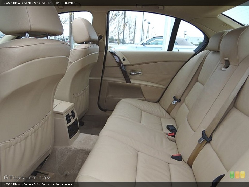 Beige Interior Rear Seat for the 2007 BMW 5 Series 525i Sedan #75759299