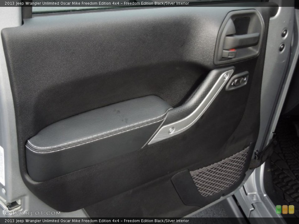 Freedom Edition Black/Silver Interior Door Panel for the 2013 Jeep Wrangler Unlimited Oscar Mike Freedom Edition 4x4 #75759321