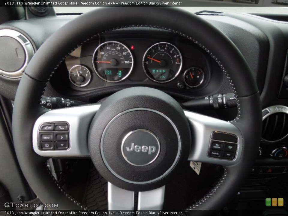 Freedom Edition Black/Silver Interior Steering Wheel for the 2013 Jeep Wrangler Unlimited Oscar Mike Freedom Edition 4x4 #75759423