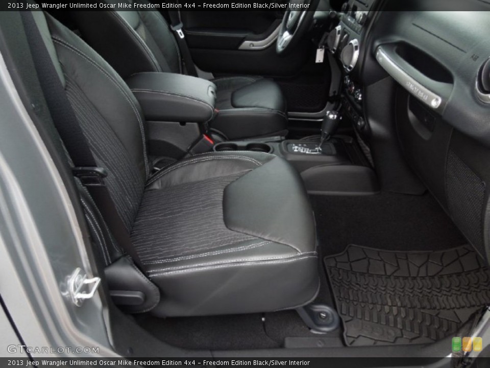 Freedom Edition Black/Silver Interior Front Seat for the 2013 Jeep Wrangler Unlimited Oscar Mike Freedom Edition 4x4 #75759497
