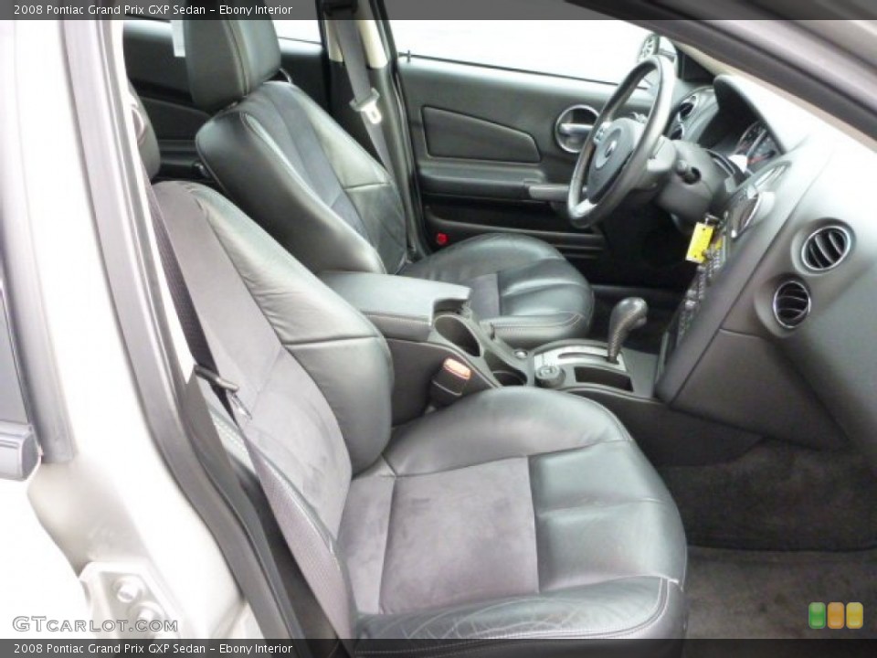 Ebony Interior Front Seat for the 2008 Pontiac Grand Prix GXP Sedan #75760922