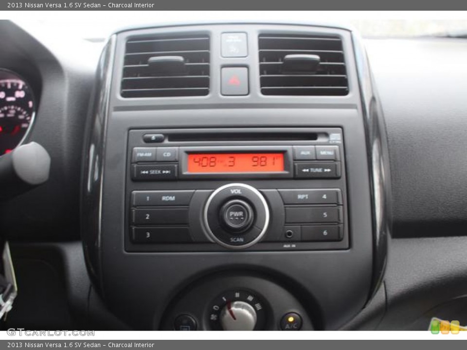Charcoal Interior Controls for the 2013 Nissan Versa 1.6 SV Sedan #75762532