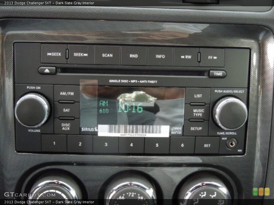 Dark Slate Gray Interior Audio System for the 2013 Dodge Challenger SXT #75762579