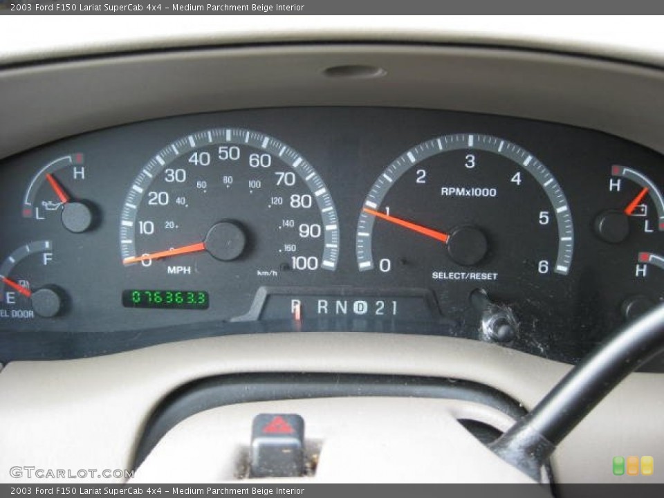 Medium Parchment Beige Interior Gauges for the 2003 Ford F150 Lariat SuperCab 4x4 #75762875