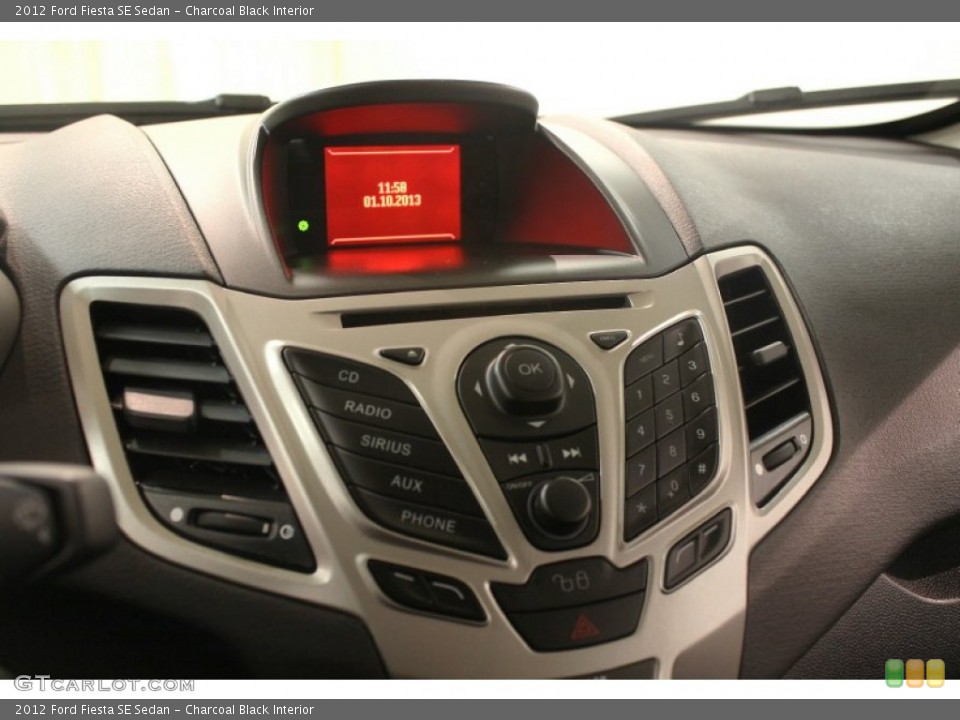Charcoal Black Interior Controls for the 2012 Ford Fiesta SE Sedan #75763243